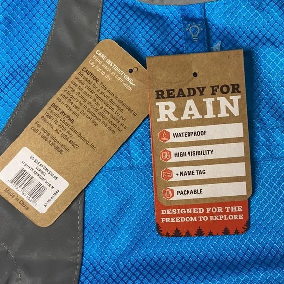 Arcadia Trail dog raincoat blue and grey high visibility - Picture 4 of 15